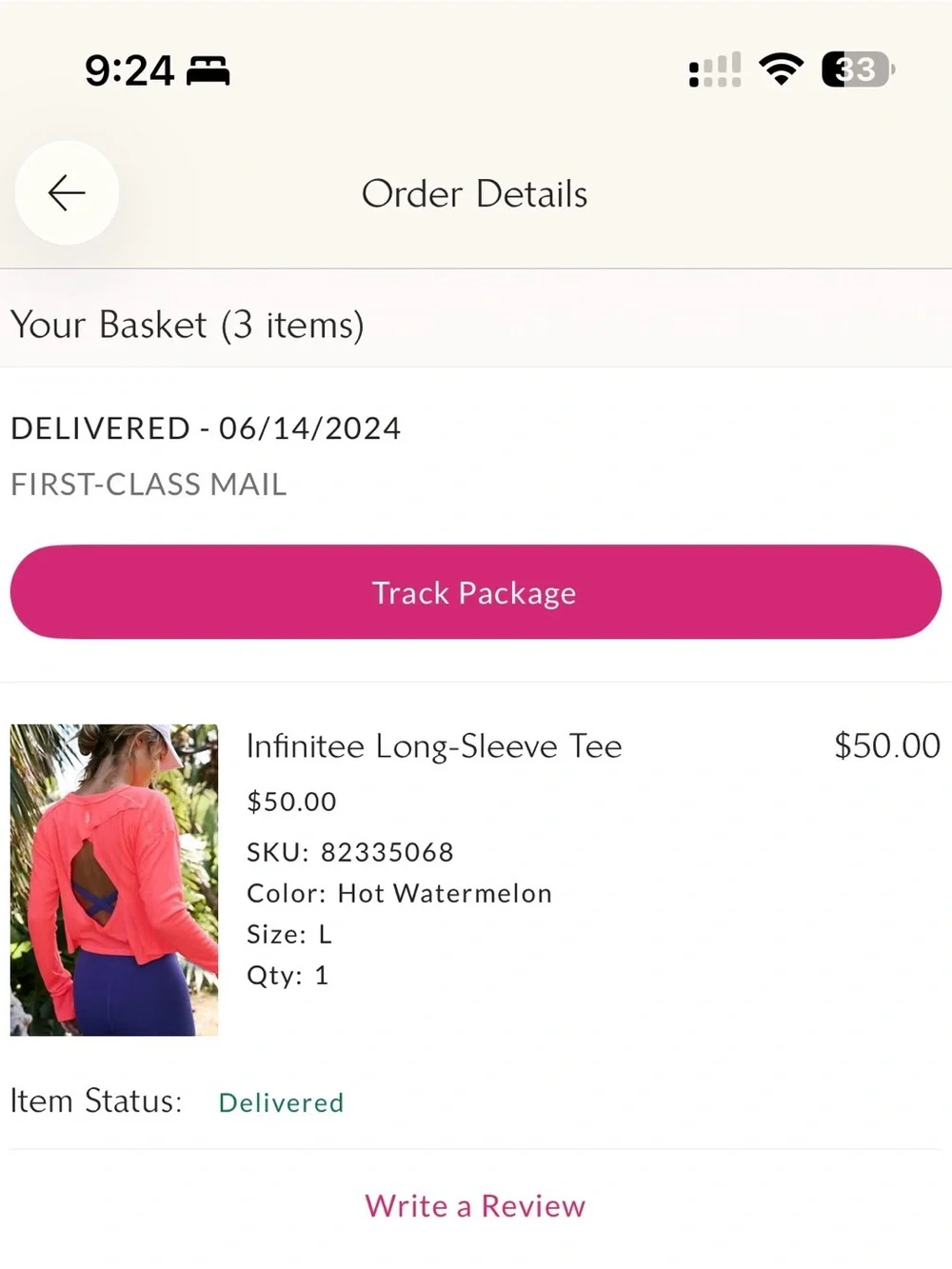 Free People Infinitee Long-Sleeve Tee, Hot Watermelon